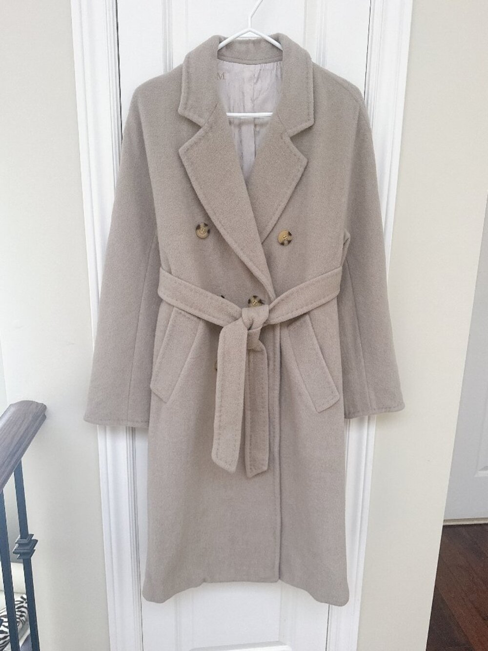 Classic 101801 Style Wool-Cashmere Blended Double Breasted Belted Coat